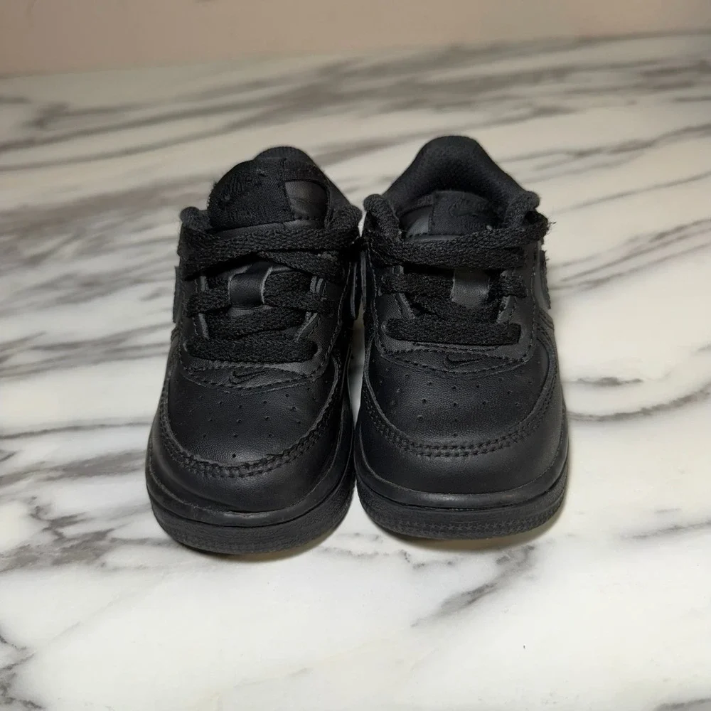 Nike Air Force 1 Low Toddler Baby Size 5C Black Walking Leather Shoes Sneakers